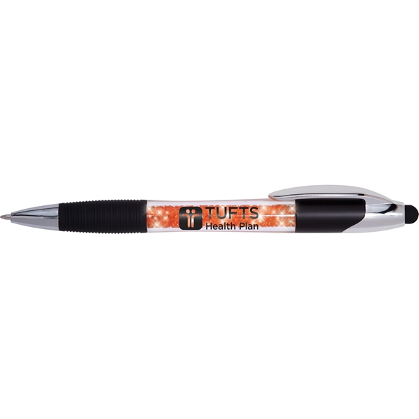 Dazzling geode effect in this plastic ballpoint stylus pen with rubber... from ASI 61966 HPG / Hub Pen