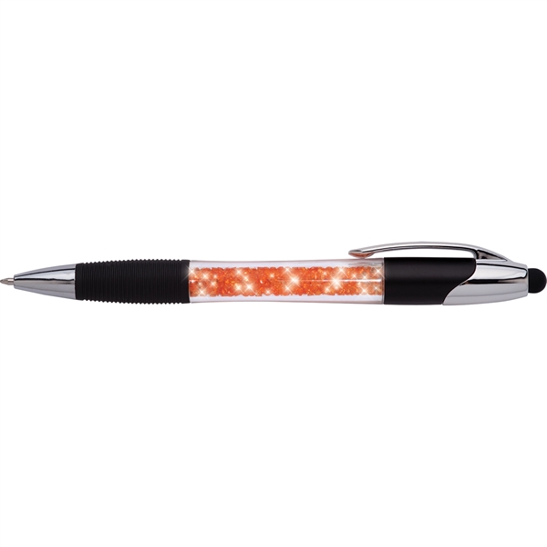 Dazzling geode effect in this plastic ballpoint stylus pen with rubber... from ASI 61966 HPG / Hub Pen