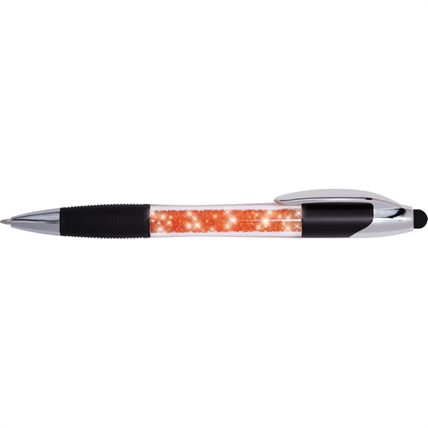 Dazzling geode effect in this plastic ballpoint stylus pen with rubber... from ASI 61966 HPG / Hub Pen