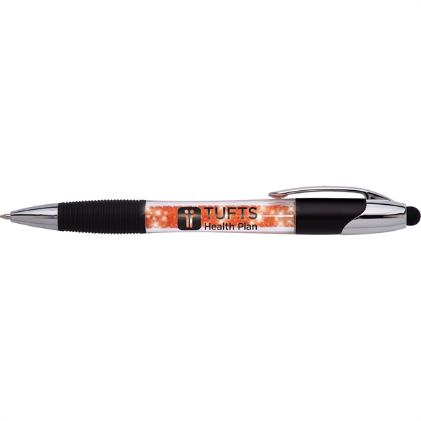 Dazzling geode effect in this plastic ballpoint stylus pen with rubber... from ASI 61966 HPG / Hub Pen