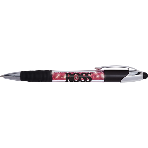 Dazzling geode effect in this plastic ballpoint stylus pen with rubber... from ASI 61966 HPG / Hub Pen