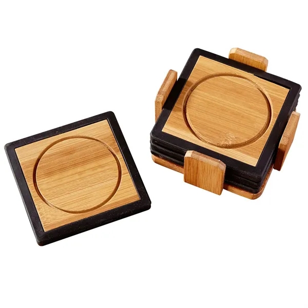 Bamboo and Silicone Coaster Set... from ASI 68507 The Magnet Group