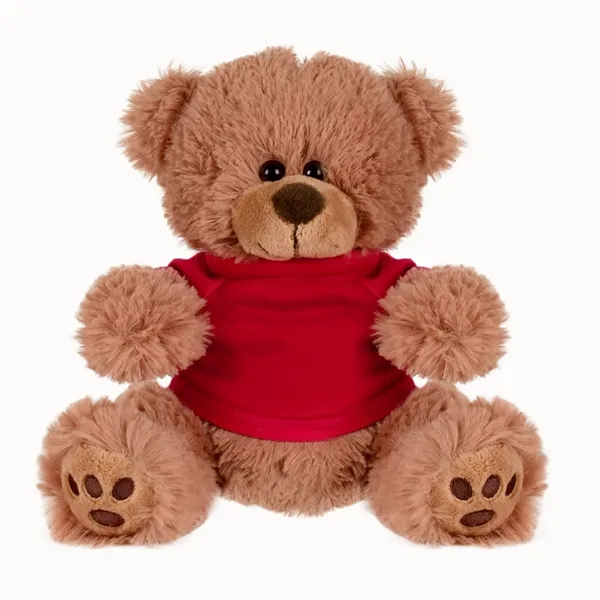Stuffed teddy bear with embroidered paws and t-shirt.... from ASI 68507 The Magnet Group / Perfect Line