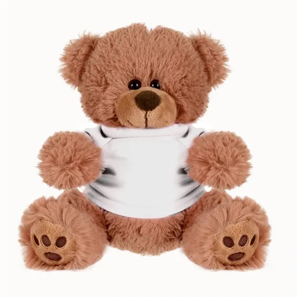 Stuffed teddy bear with embroidered paws and t-shirt.... from ASI 68507 The Magnet Group / Perfect Line