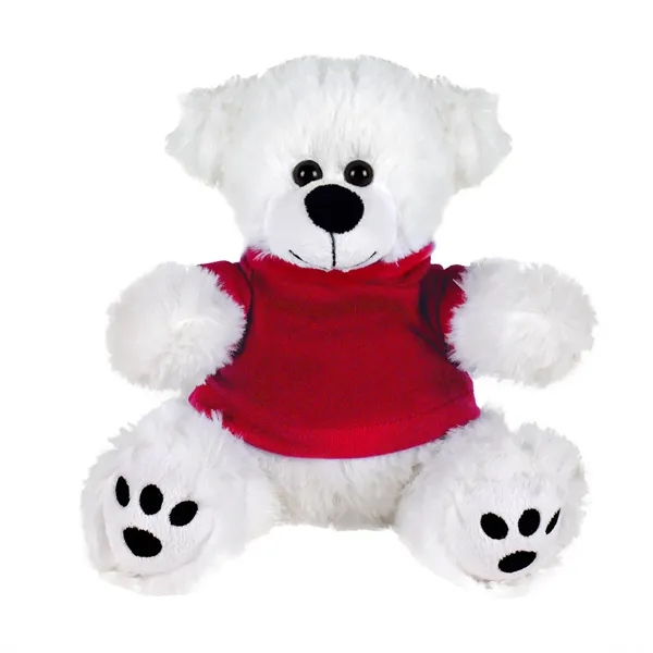 Stuffed teddy bear with embroidered paws and t-shirt.... from ASI 68507 The Magnet Group / Perfect Line