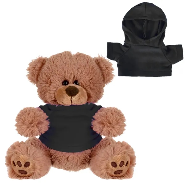 Cuddly, soft plush teddy bear with embroidered paws and hoodie.... from ASI 68507 The Magnet Group / Perfect Line
