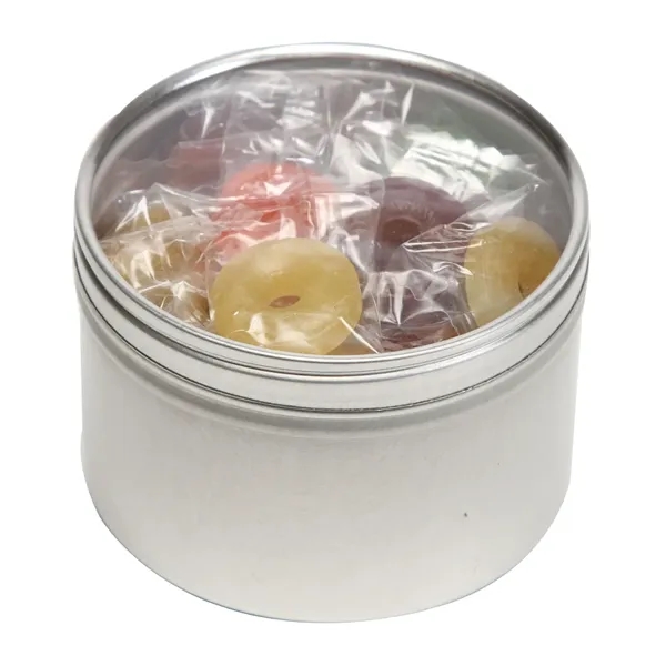 Lifesavers® packed inside a large round window tin with customization options.... from ASI 68507 The Magnet Group / The 1919 Candy Company