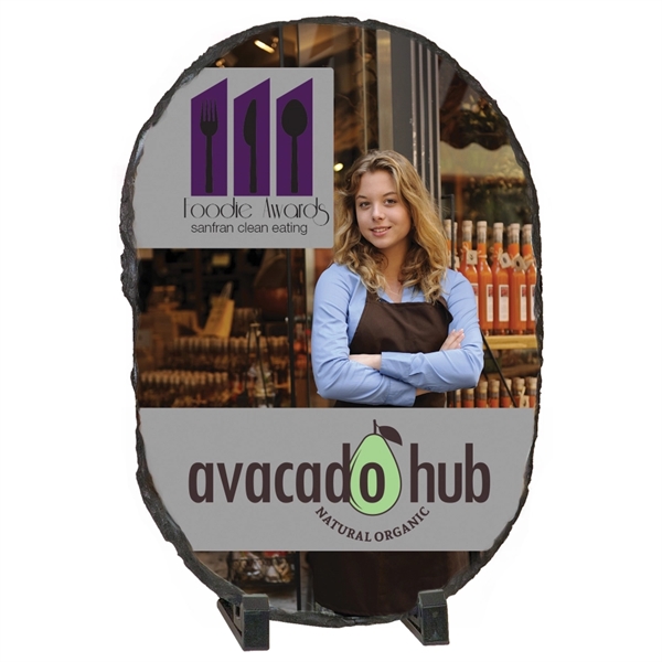 Glossy 10 1/2" x 13" stone sign in an oval design... from ASI 92531 Unique Custom Products / UCP