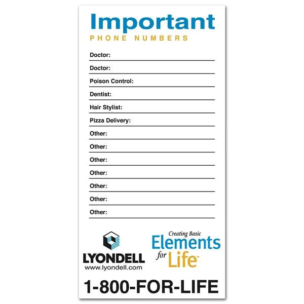 Magnetic stick up card with a spot to place business information... from ASI 68507 The Magnet Group / Magnet LLC™