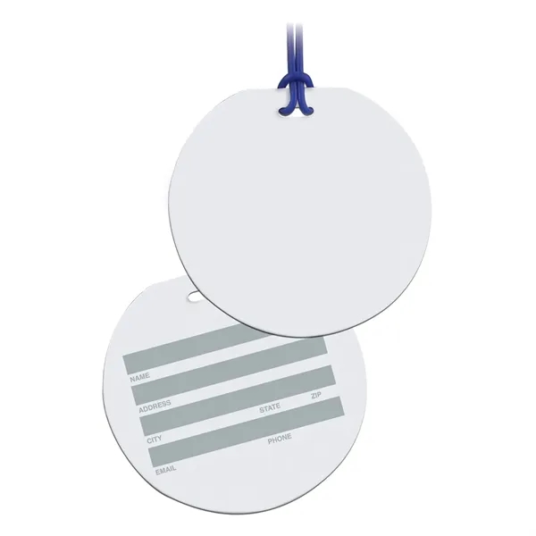 Round write-on surface luggage tag with standard loop strap.... from ASI 68507 The Magnet Group / Perfect Line