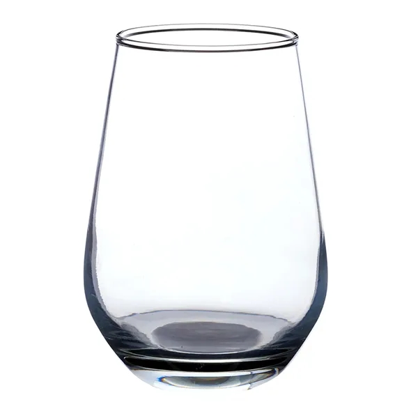 16 oz. wine glass with a stemless, clear, orb-like design with... from ASI 68507 The Magnet Group / Benchmark Crystal & Clocks