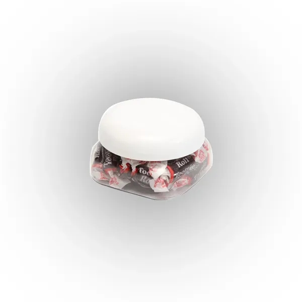 Small snack canister filled with Tootsie Rolls®; includes four color process... from ASI 68507 The Magnet Group / The 1919 Candy Company