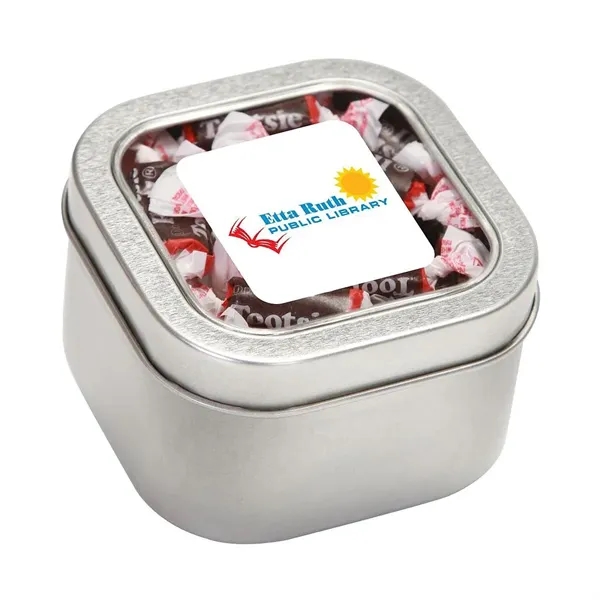 Large Square Window Tin fllled with your choice of delicious candy... from ASI 68507 The Magnet Group / The 1919 Candy Company