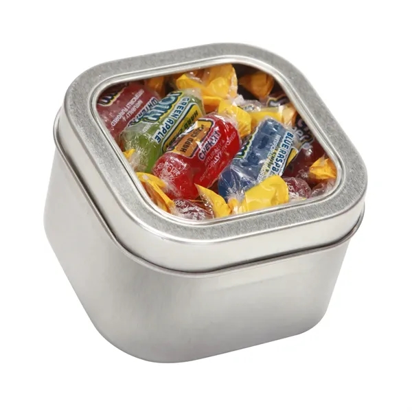 Large Square Window Tin fllled with your choice of delicious candy... from ASI 68507 The Magnet Group / The 1919 Candy Company