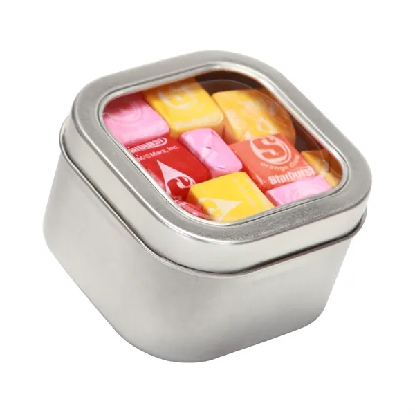Large Square Window Tin fllled with your choice of delicious candy... from ASI 68507 The Magnet Group / The 1919 Candy Company