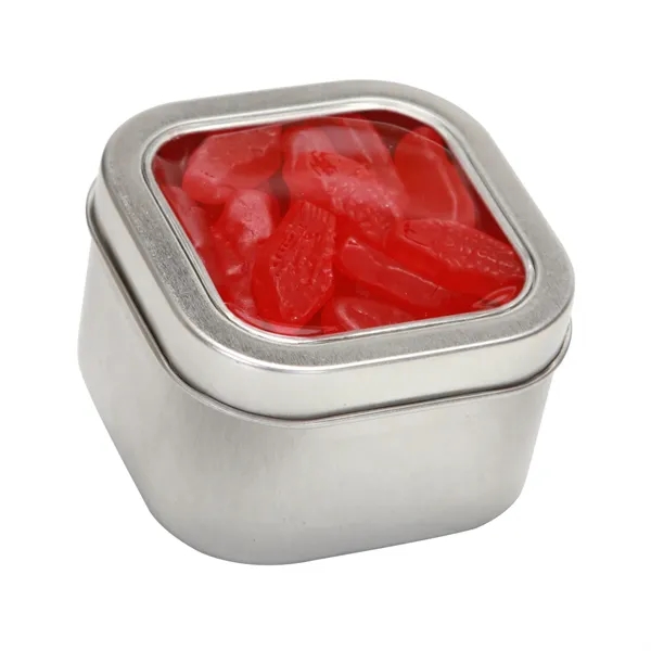 Large Square Window Tin fllled with your choice of delicious candy... from ASI 68507 The Magnet Group / The 1919 Candy Company