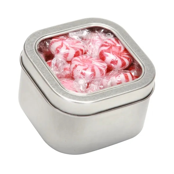 Large Square Window Tin fllled with your choice of delicious candy... from ASI 68507 The Magnet Group / The 1919 Candy Company