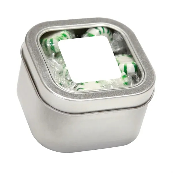 Large Square Window Tin fllled with your choice of delicious candy... from ASI 68507 The Magnet Group / The 1919 Candy Company