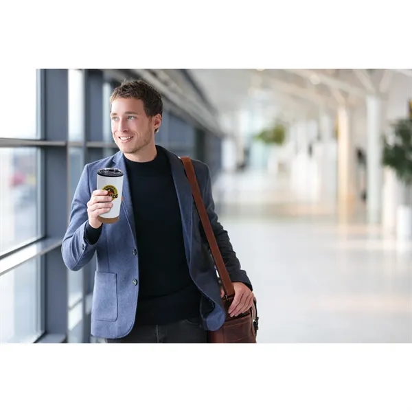 20 oz. stainless steel tumbler with cork accent bottom and slider... from ASI 68507 The Magnet Group / Perfect Line