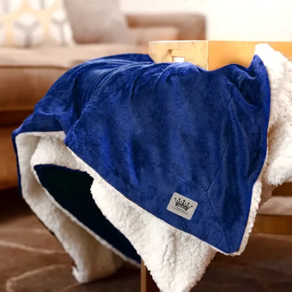 60" x 72" oversized blanket with ultra-soft micro mink on one... from ASI 68507 The Magnet Group / The Bag Factory®