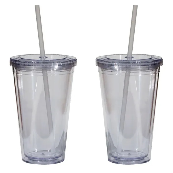 16 oz. double walled translucent acrylic tumbler with threaded lid and... from ASI 68507 The Magnet Group / Perfect Line