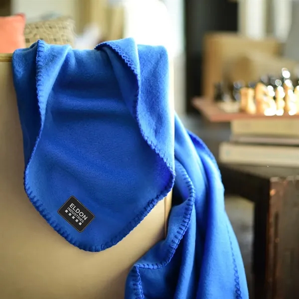 50" x 60" promotional fleece throw with whip stitching around the... from ASI 68507 The Magnet Group / The Bag Factory®