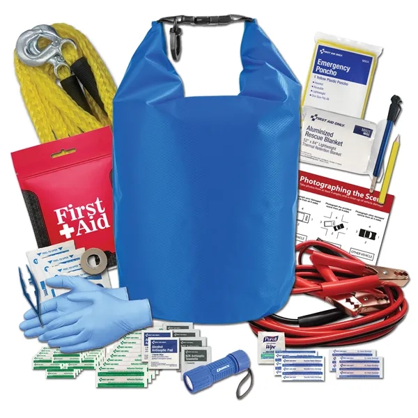 Dry bag auto kit with a clip handle, carabiner, jumper cables,... from ASI 84514 Safety Made