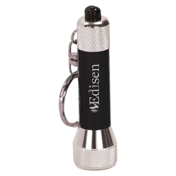 2 3/4" x 3/4" aluminum 5-LED flashlight with split ring keychain.... from ASI 74601 Calico