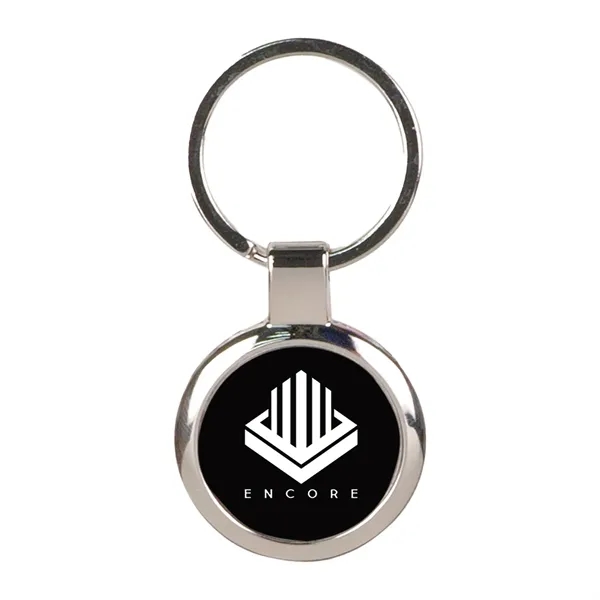 Black Laserable Metal Round Keychain with metal split ring.... from ASI 74601 Calico