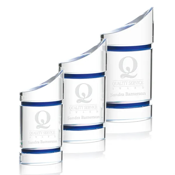 Magnificent Optical Crystal award with curved front and Blue Optical Crystal... from ASI 84592 St Regis Group / St Regis