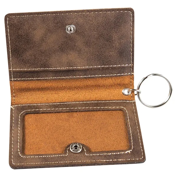 4 1/4" x 3" x 1/2" leatherette keychain ID holder that's... from ASI 74601 Calico