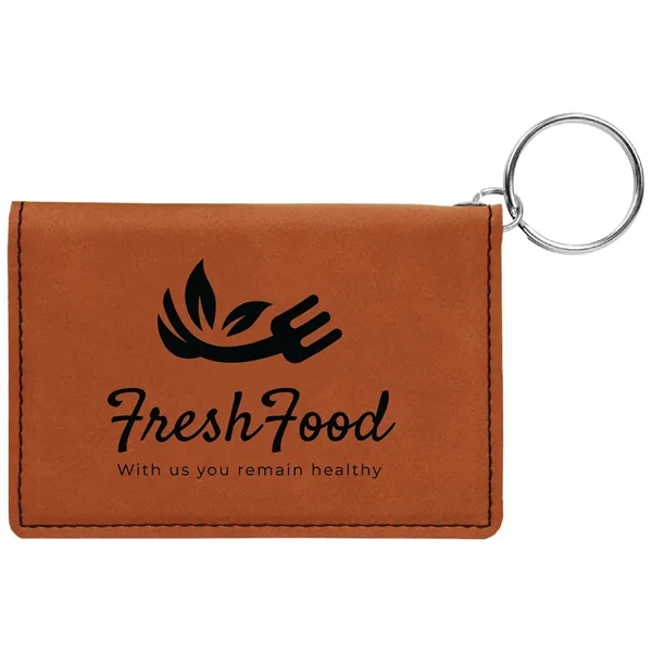 4 1/4" x 3" x 1/2" leatherette keychain ID holder that's... from ASI 74601 Calico