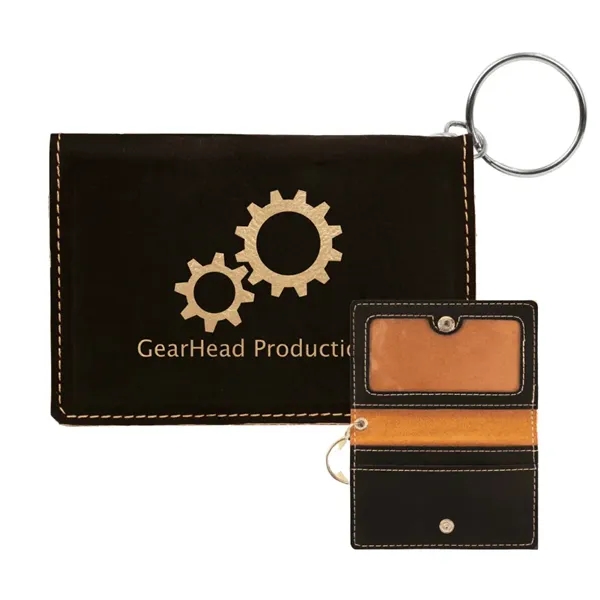 4 1/4" x 3" x 1/2" leatherette keychain ID holder that's... from ASI 74601 Calico