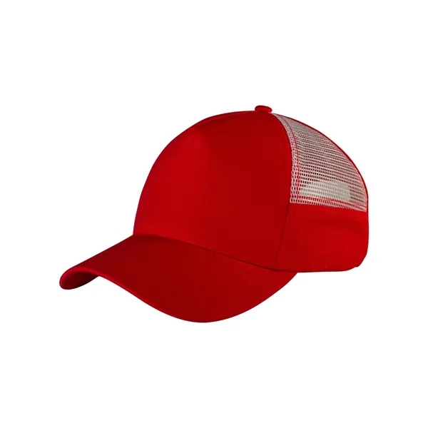 Cotton and polyester mesh five-panel half-mesh cap.... from ASI 79530 Prime Line
