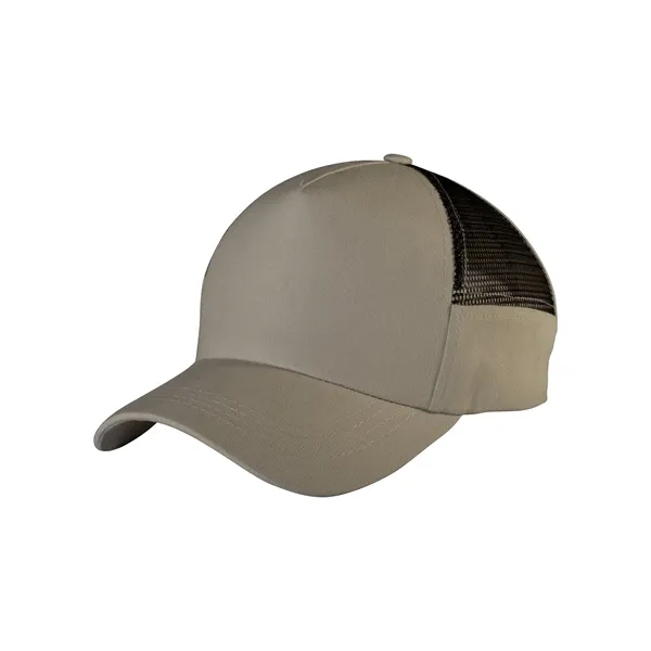 Cotton and polyester mesh five-panel half-mesh cap.... from ASI 79530 Prime Line