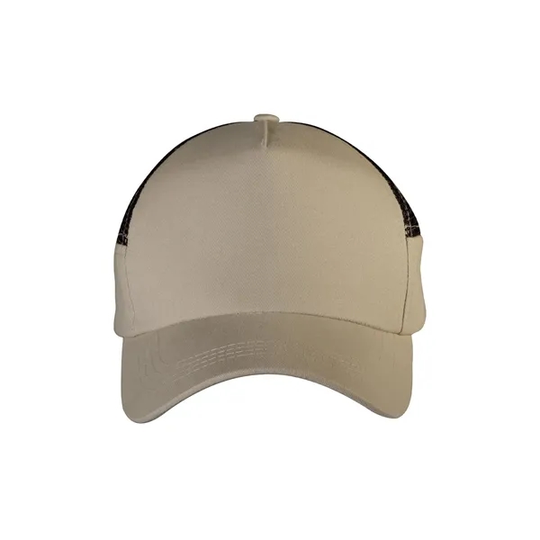 Cotton and polyester mesh five-panel half-mesh cap.... from ASI 79530 Prime Line