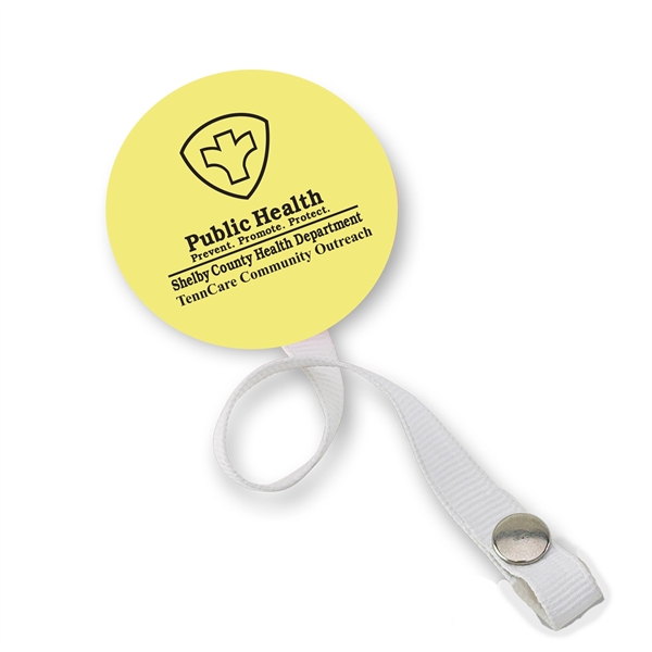 Pacifier holder with disk and clip to attach to shirt.... from ASI 88310 Southeast Plastics / SE Line/SE Little Line