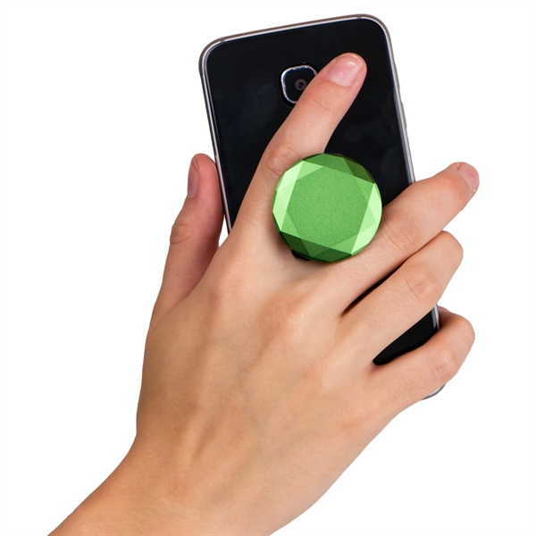 Diamond metal PopGrip, Engraved logo, Vibrant gemstone colors... from ASI 62124 iClick, Inc. / iClick®