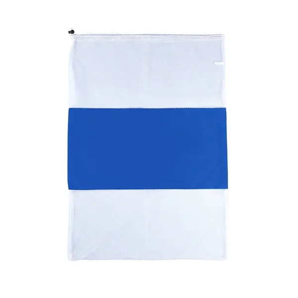 Polyester and mesh laundry bag with drawstring closure and large center... from ASI 79530 Prime Line
