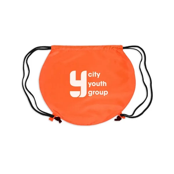 Polyester drawstring backpack with jack-o-lanterns tock art printed in reflective ink.... from ASI 79530 Prime Line