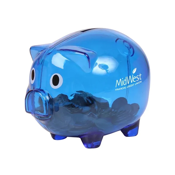 4" x 4" x 5" translucent polystyrene plastic piggy bank.... from ASI 79530 Prime Line
