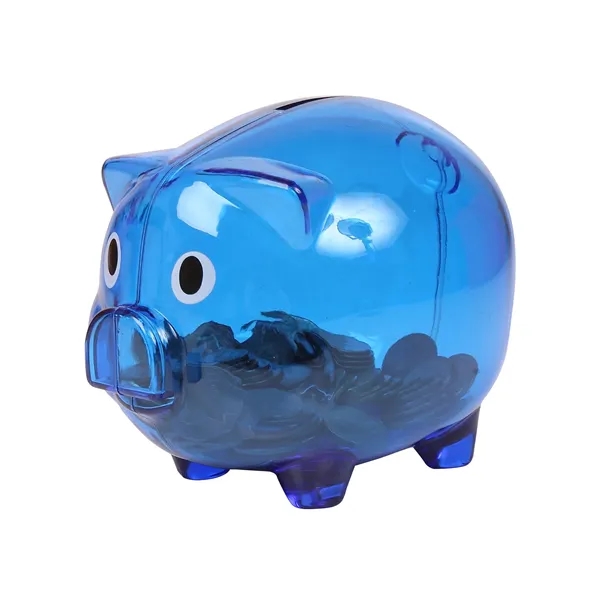 4" x 4" x 5" translucent polystyrene plastic piggy bank.... from ASI 79530 Prime Line