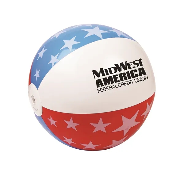 16" USA-themed beach ball with printed stars and red, white and... from ASI 79530 Prime Line