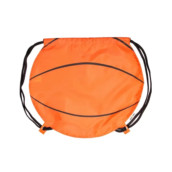 Basketball themed drawstring backpack with adjustable soft black nylon shoulder strap... from ASI 79530 Prime Line
