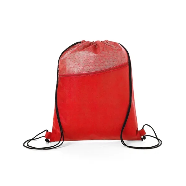 16.75" x 13.375" 80GSM non-woven polypropylene drawstring backpack with hexagonal pattern.... from ASI 79530 Prime Line