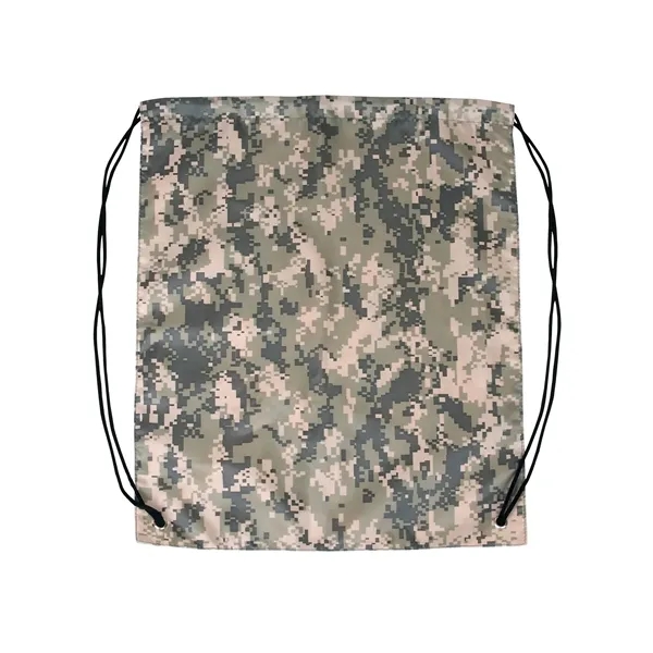 14.5" x 17.5" classic drawstring backpack made of digital camouflage printed... from ASI 79530 Prime Line
