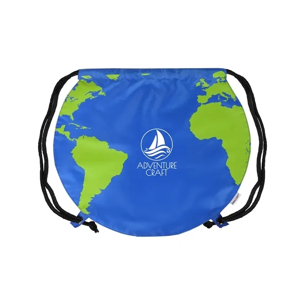 Recycled Polyester Globe Earth Drawstring Bag... from ASI 79530 Prime Line