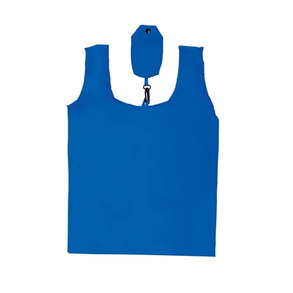 Reusable polyester grocery bag that folds into a storage pouch when... from ASI 79530 Prime Line