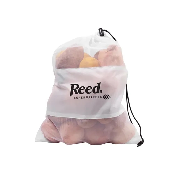 Polyester micro-mesh reusable drawstring bag for fruits and veggies; includes center... from ASI 79530 Prime Line