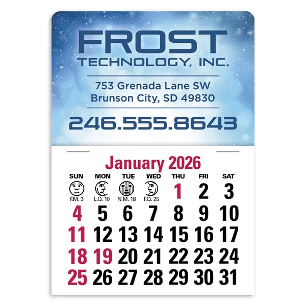 4C Press-N-Stick Header Standard Calendar (14-Month)... from ASI 40480 Koozie Group